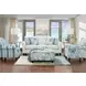 Grande Glacier Blue and Ivory Upholstered Accent Chair