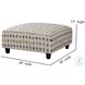 Wowza Sand Mara Beige and Brown Upholstered Square Cocktail Ottoman