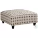 Wowza Sand Mara Beige and Brown Upholstered Square Cocktail Ottoman