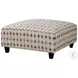 Wowza Sand Mara Beige and Brown Upholstered Square Cocktail Ottoman