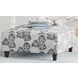 Max Pearl Blue and Beige Performance Fabric Upholstered Square Cocktail Ottoman