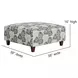 Max Pearl Blue and Beige Performance Fabric Upholstered Square Cocktail Ottoman