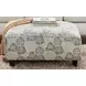Max Pearl Blue and Beige Performance Fabric Upholstered Square Cocktail Ottoman