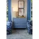 Beckett Matte Light Blue Lacquer 4 Drawer Soft Close Accent Chest With Bamboo Detail In Blue Dyed Grasscloth