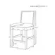 Lanister White Linen Performance Fabric Counter Height Stool With Cerused Oak Frame