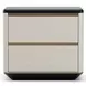 Madera Beige And Modern Walnut Upholstered Panel Bed Room Set