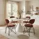 Plinn Light Beige and White 43" Round Sintered Stone Top Dining Table