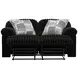 Comet Black 60" Lay Flat Reclining Loveseat
