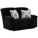 Comet Black 60" Lay Flat Reclining Loveseat