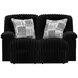 Comet Black 60" Lay Flat Reclining Loveseat