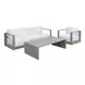 Tavira Stinson White Performance Fabric Upholstered Outdoor Arm Chair