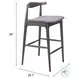 Tuzka Gray Bar Stool Set Of 2