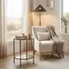Velun Ivory Upholstered Accent Chair with Pillow