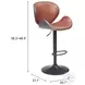 Meyane Brown Adjustable Bar Stool