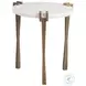 Rench White And Brass Side Table