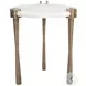 Rench White And Brass Side Table