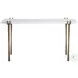 Rench White And Brass Console Table