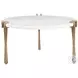 Rench White And Brass Coffee Table