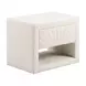 Baris Ivory Upholstered 1 Drawer Nightstand
