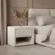 Baris Ivory Upholstered 1 Drawer Nightstand