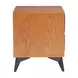 Zarif Black and Walnut Upholstered 2 Drawer Nightstand