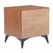 Zarif Black and Walnut Upholstered 2 Drawer Nightstand