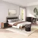 Zarif Black and Walnut Upholstered 4 Drawer Chest