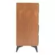 Zarif Black and Walnut Upholstered 4 Drawer Chest