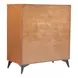 Zarif Black and Walnut Upholstered 4 Drawer Chest