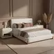 Baris Ivory Upholstered 1 Drawer Nightstand
