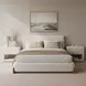 Baris Ivory Upholstered 1 Drawer Nightstand
