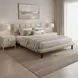 Placid Beige King Upholstered Panel Bed