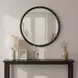 Brile Black Round Wall Mirror