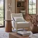 Velun Ivory Upholstered Accent Chair with Pillow