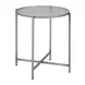 Vetro Silver Round Glass Top Side Table