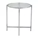 Vetro Silver Round Glass Top Side Table