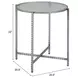 Vetro Silver Round Glass Top Side Table