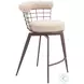 Saku Beige Swivel Counter Height Stool