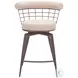 Saku Beige Swivel Counter Height Stool