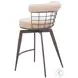 Saku Beige Swivel Counter Height Stool