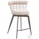 Saku Beige Swivel Counter Height Stool