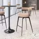 Saku Beige Swivel Bar Stool