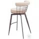 Saku Beige Swivel Bar Stool