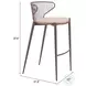 Silues Taupe Bar Stool Set Of 2