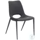 Desi Black Stackable Armless Dining Chair Set Of 2
