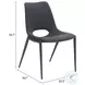 Desi Black Stackable Armless Dining Chair Set Of 2
