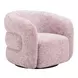 Refine Pink Tweed Performance Fabric Swivel Accent Chair