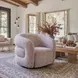 Refine Pink Tweed Performance Fabric Swivel Accent Chair