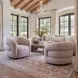 Refine Pink Tweed Performance Fabric Swivel Accent Chair