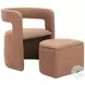 Atria Tawny Brown Accent Chair with Ottoman
